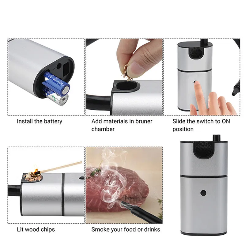 Cocktail Ceremony Smoker Gun pistola affumicatrice silver
