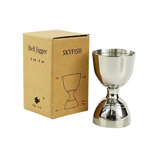 Sky Fish Jigger Cocktail Acciaio Argento 30-60 ml Doppio