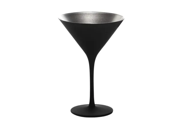 Stolzle Olympic coppetta cocktail Black Silver 6 pezzi vetro