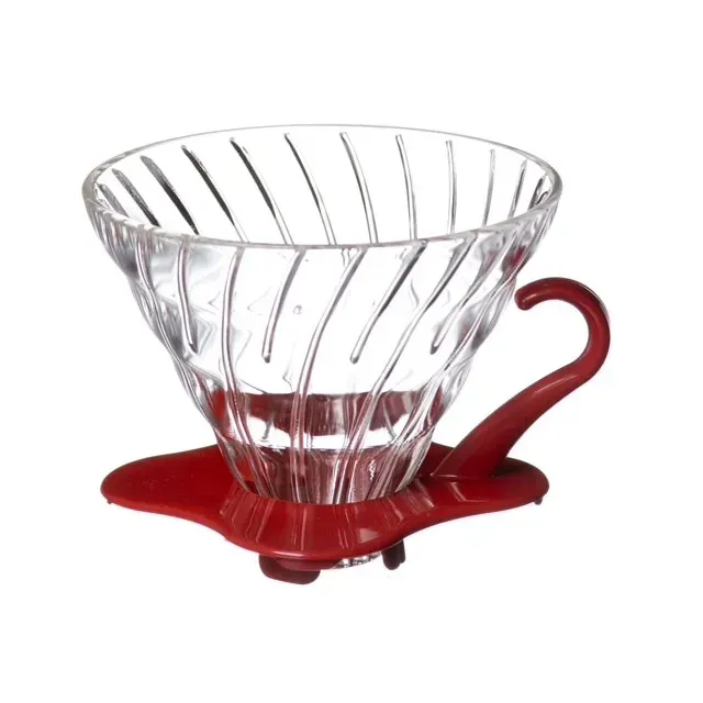 Hario V60 dripper caffè vetro rosso 02