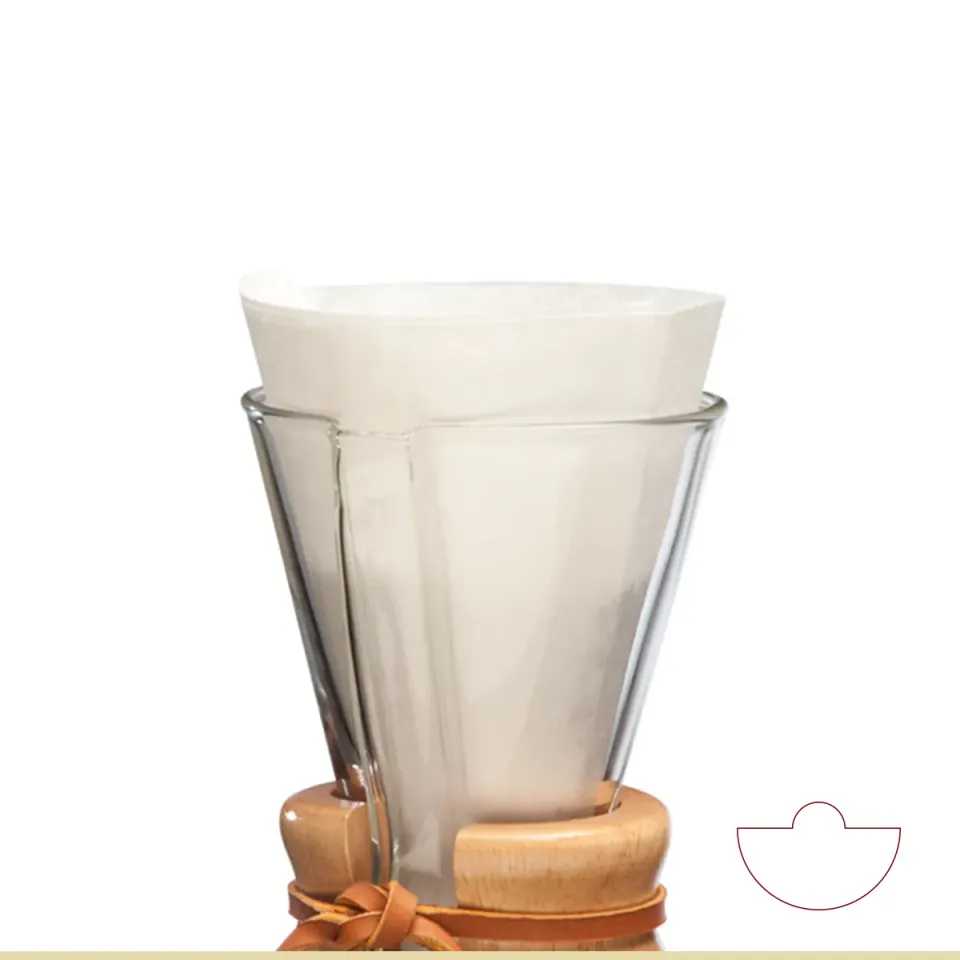 Chemex FP-2 filtri caffè mezza luna 100 pz naturali