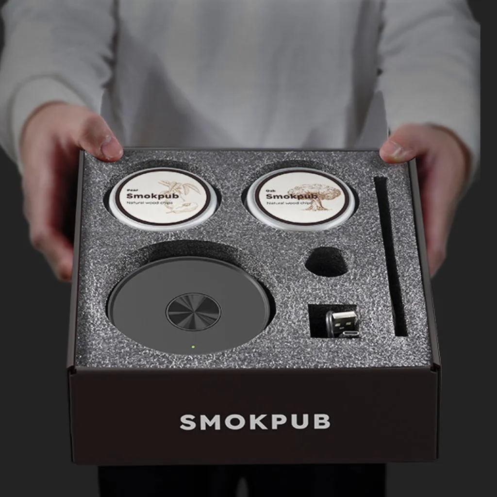 Smokepub Complete Set Affumicatore Cocktail Elettrico Legno