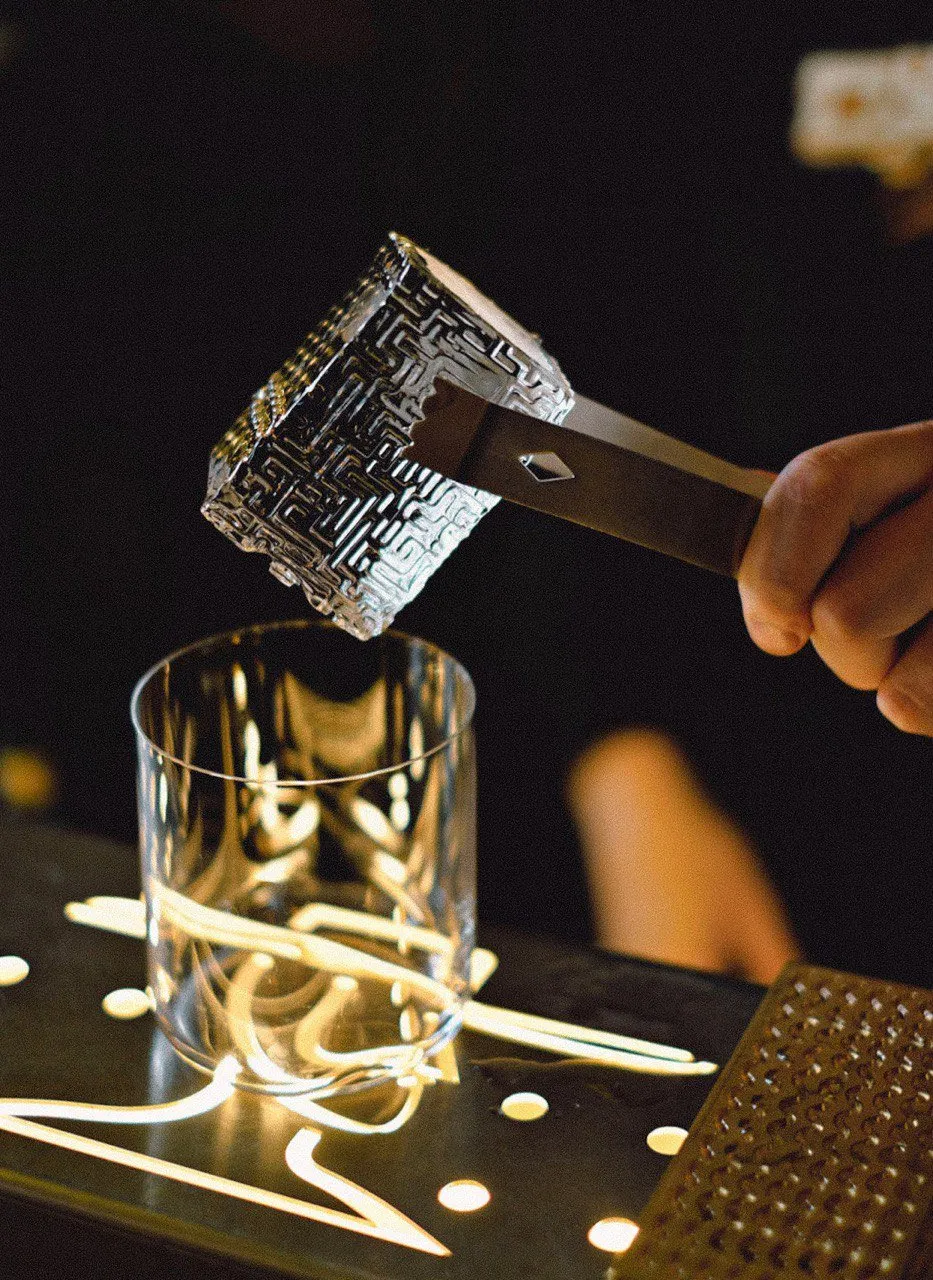 Cocktail Ceremony Ice Stamp timbro per ghiaccio ottone 20x10cm