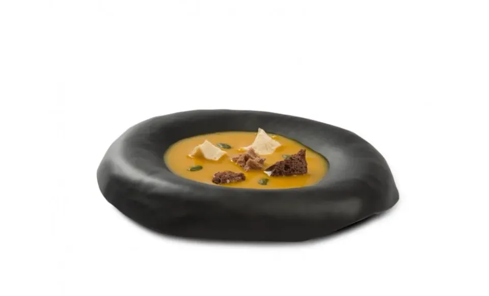 Showbar Lava Nera Piatto Fondo 22 cm Nero Porcellana