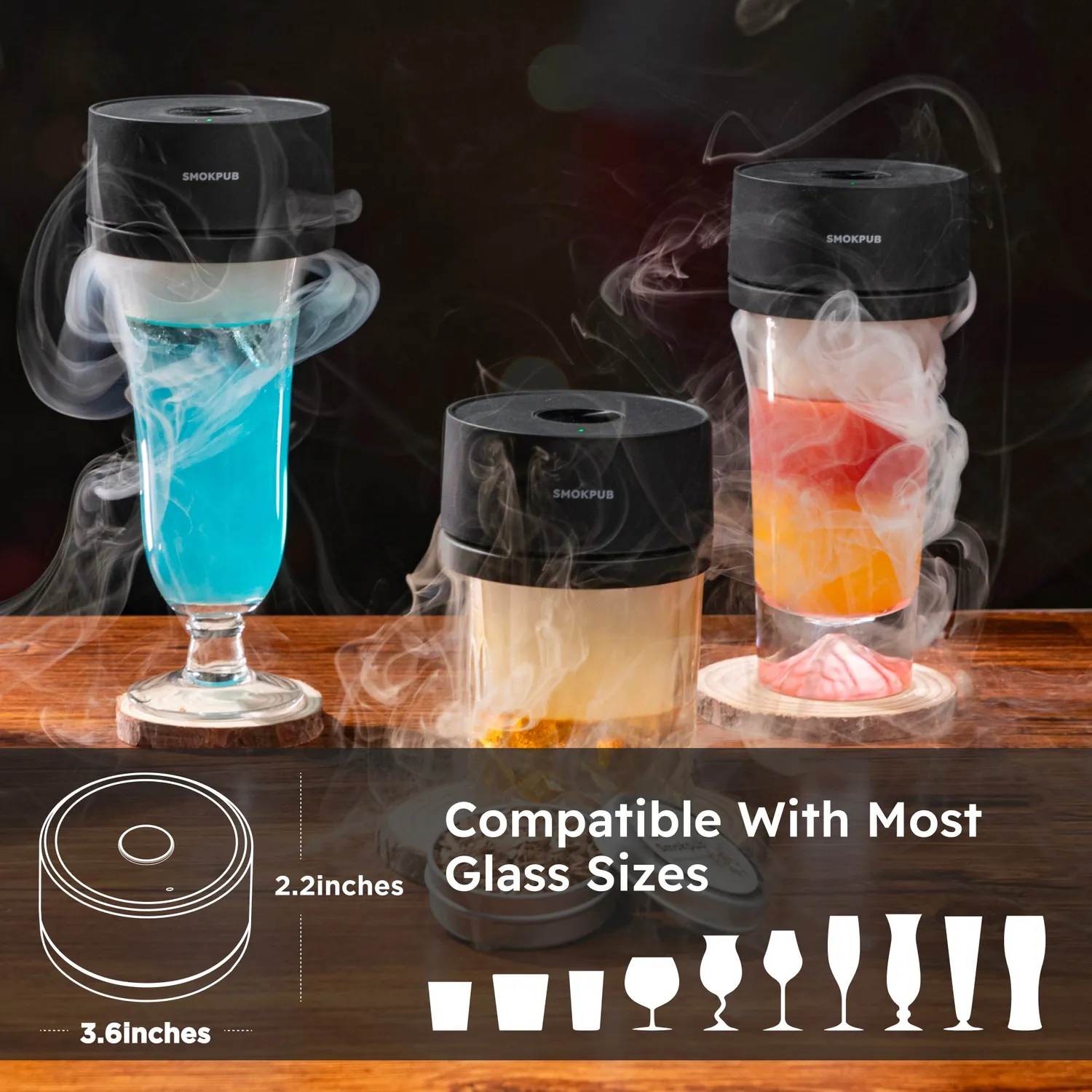 Smokepub 5-Piece Kit Affumicatore Cocktail Elettrico 5 Pezzi