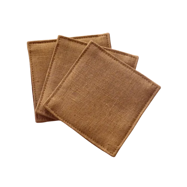 Cocktail Ceremony sottobicchiere stoffa marrone lino 9x9 cm