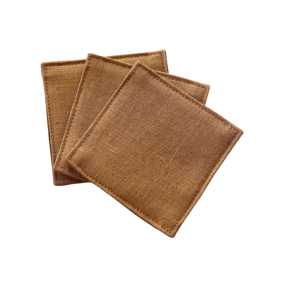 Cocktail Ceremony sottobicchiere stoffa marrone lino 9x9 cm