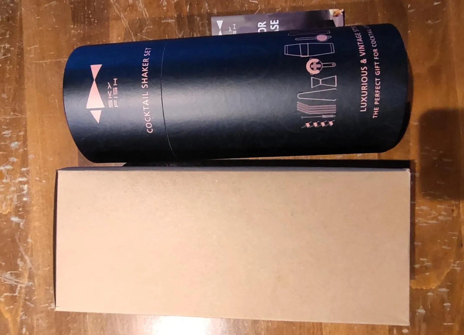 Sky Fish Boston Shaker Set Cocktail 18 Pezzi Oro Rosa Rilievo 3D