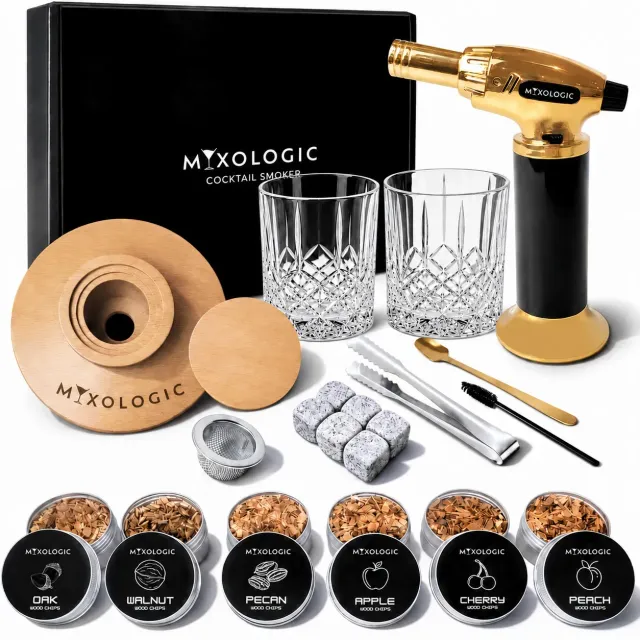 Mixologic kit affumicatore cocktail con 2 bicchieri