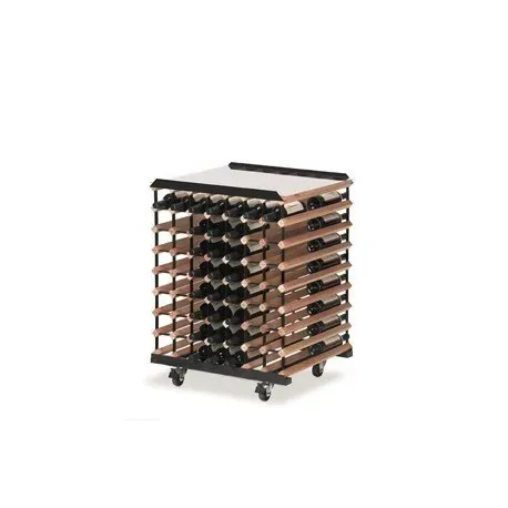 Showbar espositore vino 112 bottiglie tavolo ruote