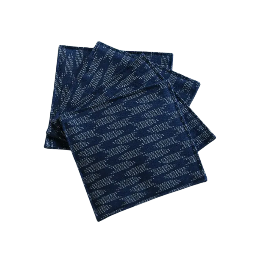 Cocktail Ceremony Fabric Coaster sottobicchiere stoffa righe blu 9x9 cm