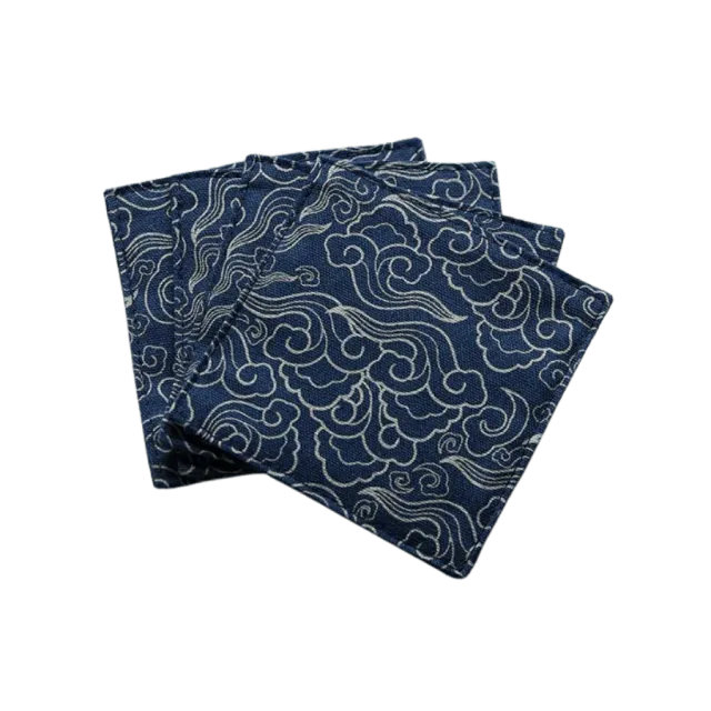 Cocktail Ceremony Coaster sottobicchiere navy nuvole 9x9 cm stoffa
