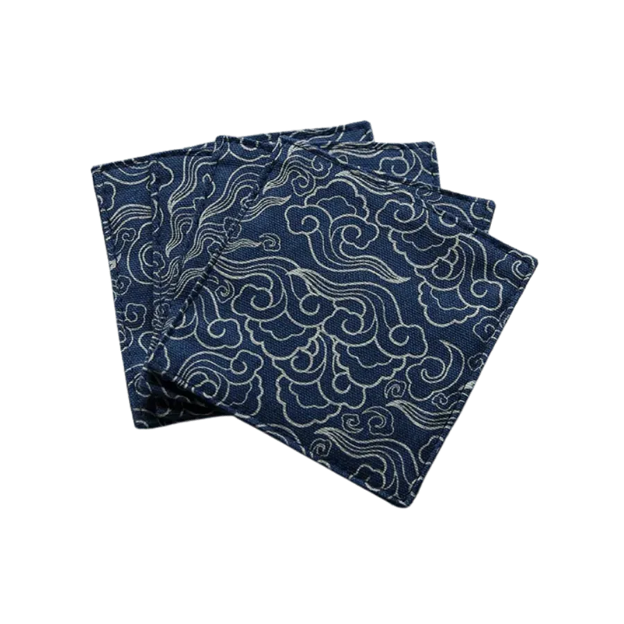 Cocktail Ceremony Coaster sottobicchiere navy nuvole 9x9 cm stoffa