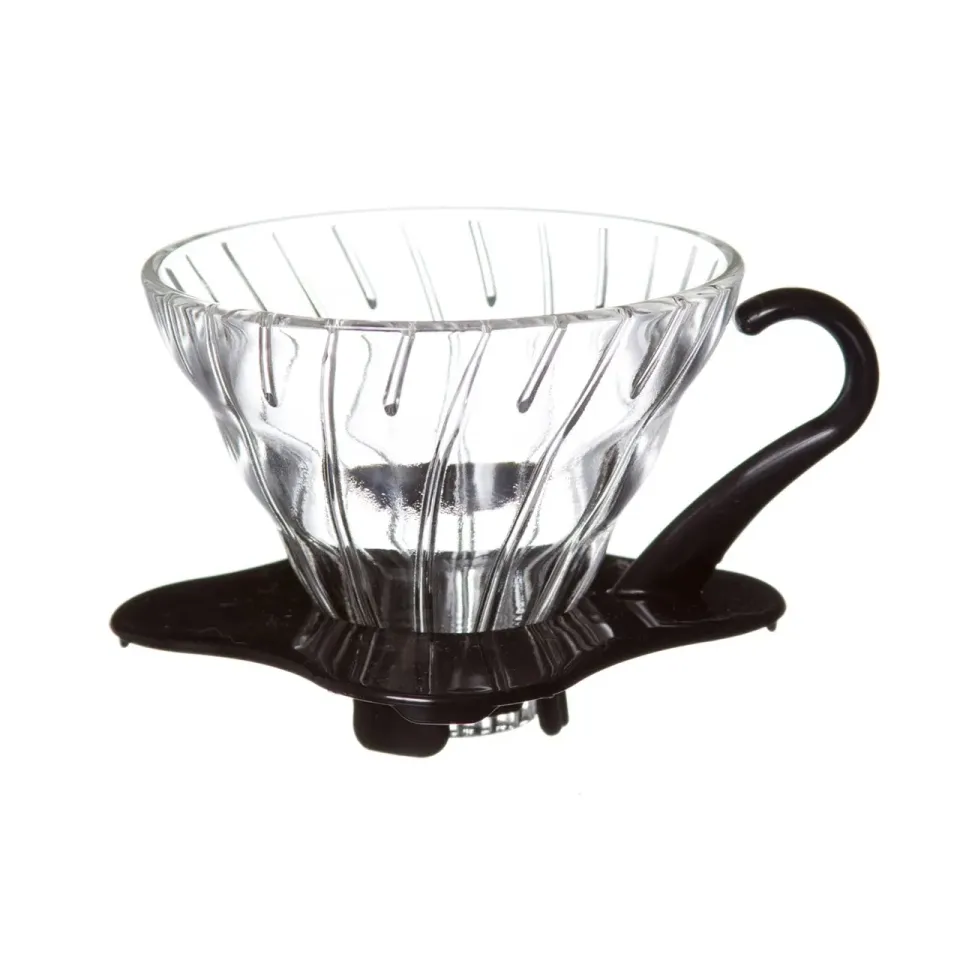 Hario V60 dripper vetro nero 01 filtro caffè conico