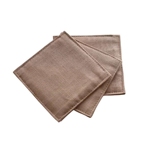 Cocktail Ceremony Fabric Coaster Khaki Bamboo sottobicchiere 9x9 cm
