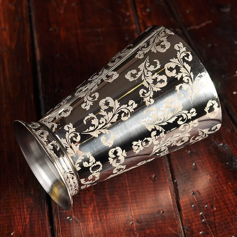 Cocktail Ceremony Metal Cup Engraving tazza acciaio Elf