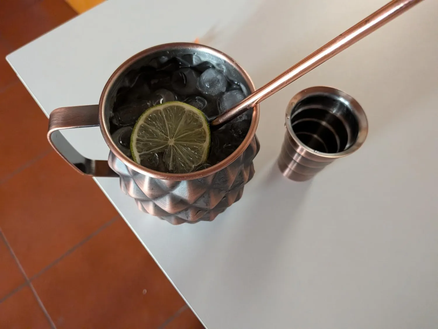 Sky Fish Ananas set 4 tazze Moscow Mule 500 ml rame antico