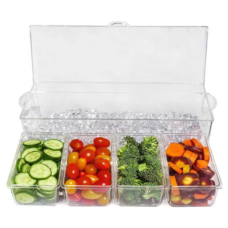 Cocktail Ceremony Ice Chiller fruit box 4 scomparti refrigerata