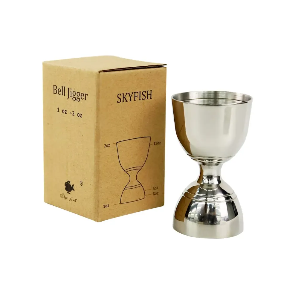 Sky Fish Jigger Cocktail Acciaio Argento 30-60 ml Doppio