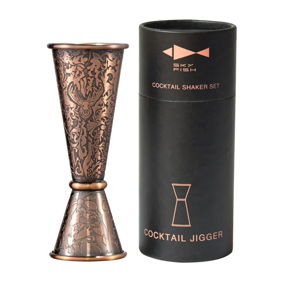 Sky Fish Jigger Cocktail Giapponese 1/2 oz Rame Antico 3D Inox