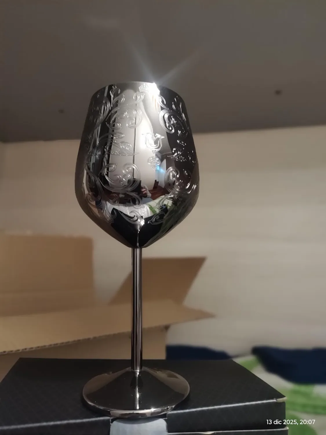 Sky Fish Calici Vino Acciaio Neri 2 Pezzi 480 ml Barocchi