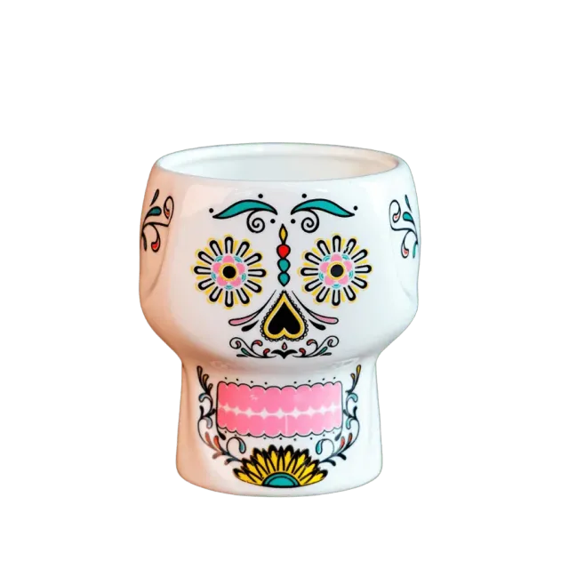 Cocktail Ceremony Neon Skull Tiki Mug Rosa Ceramica 300 ml