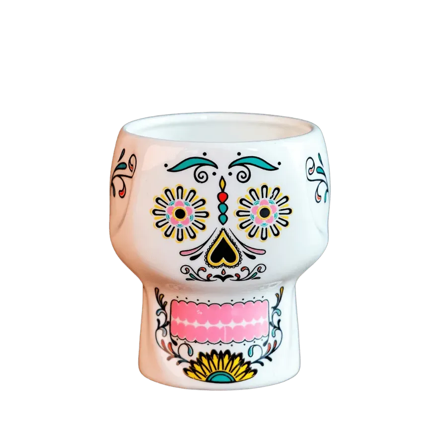 Cocktail Ceremony Neon Skull Tiki Mug Rosa Ceramica 300 ml