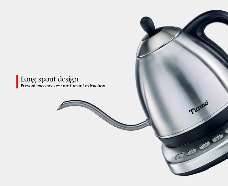 Showbar Tiamo Kettle Electric Coffee Pot bollitore 1,0L collo cigno
