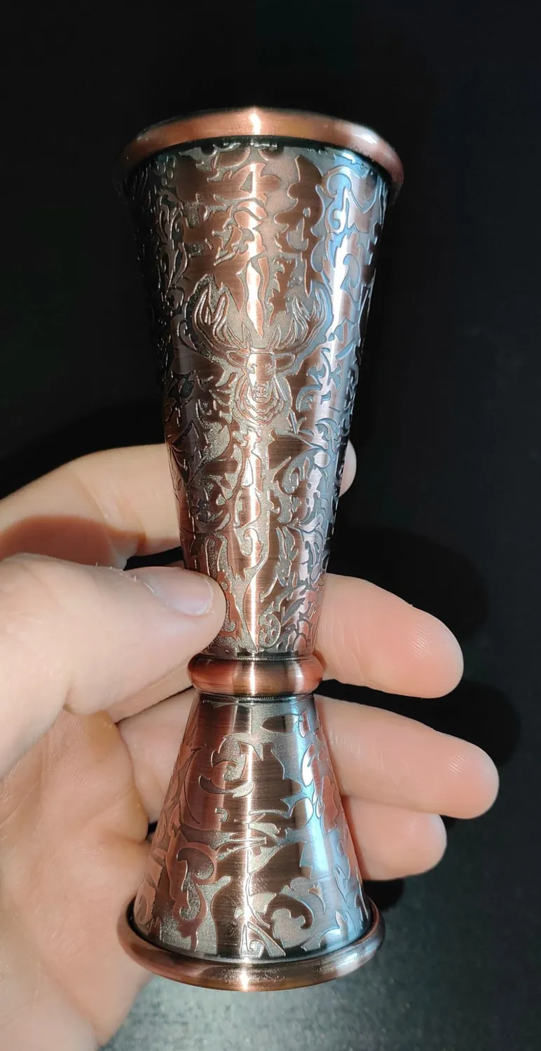 Sky Fish Jigger Cocktail Giapponese 1/2 oz Rame Antico 3D Inox