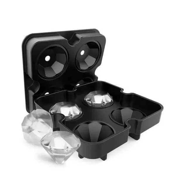 Cocktail Ceremony Diamond Stampo Ghiaccio Diamante 4 Pezzi Nero