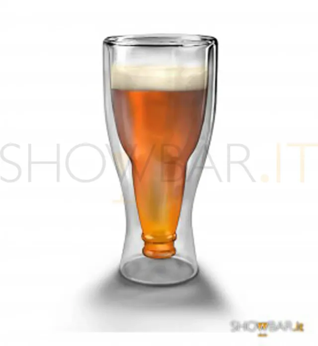 Showbar bicchiere birra doppia parete 6 pz