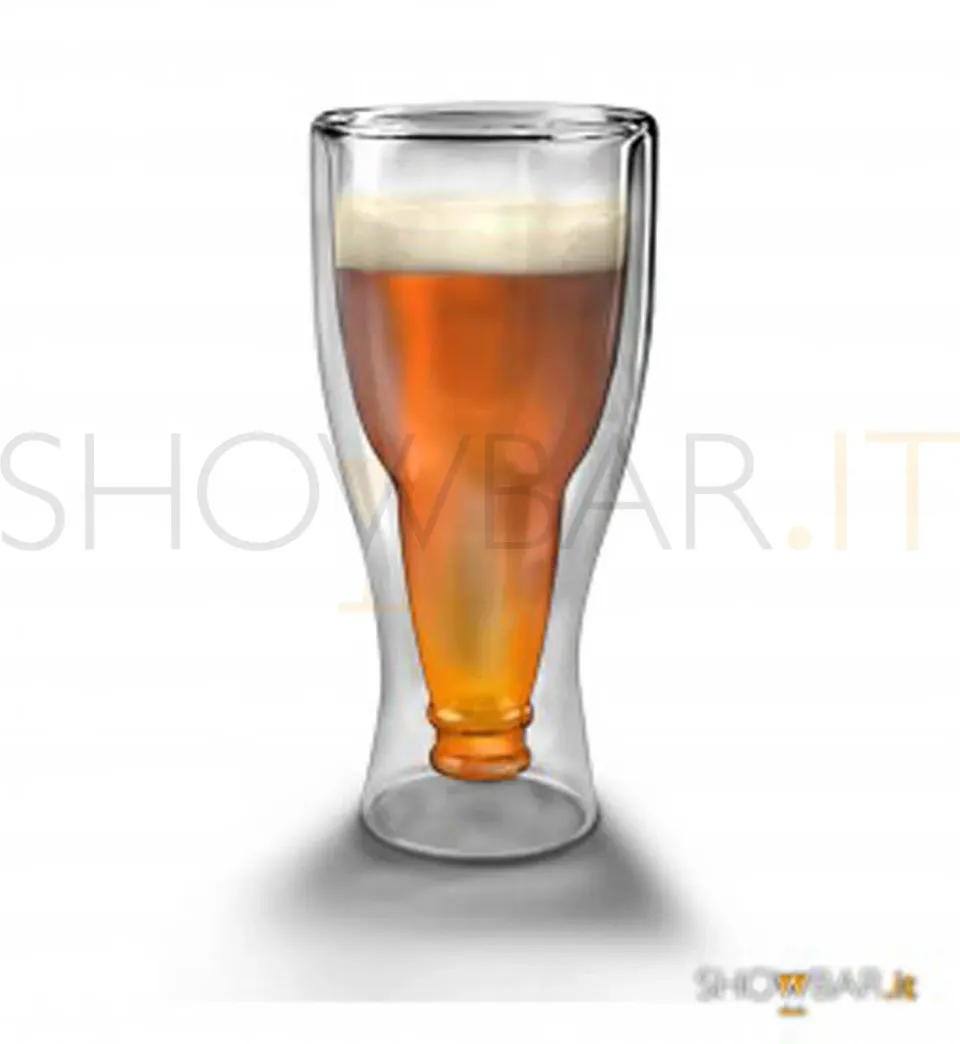Showbar bicchiere birra doppia parete 6 pz