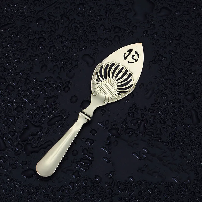 Cocktail Ceremony Scalloped cucchiaio assenzio oro traforato