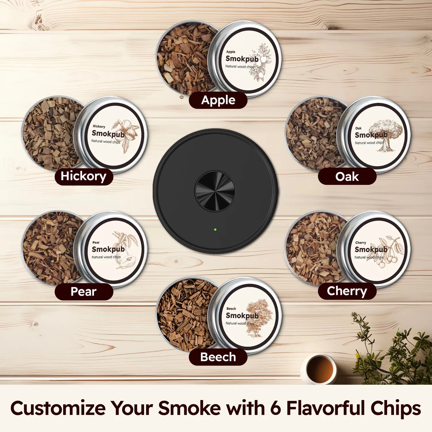 Smokepub Complete Set Affumicatore Cocktail Elettrico Legno