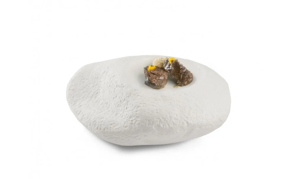 Big Rock Piatto in Porcellana 22x19x8 cm