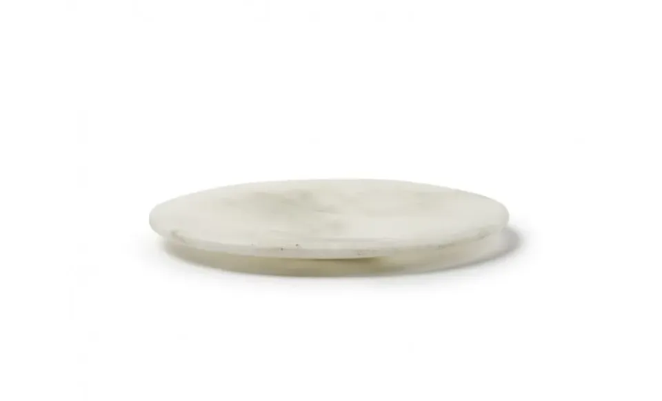 Showbar piatto marmo bianco 25 cm bordo liscio XS