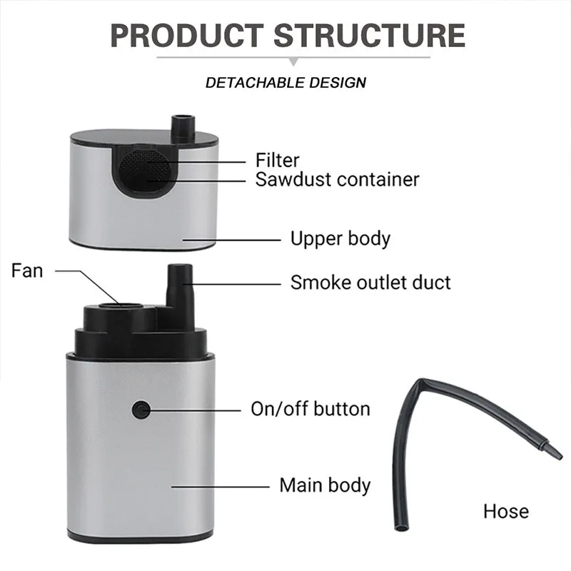 Cocktail Ceremony Smoker Gun pistola affumicatrice silver