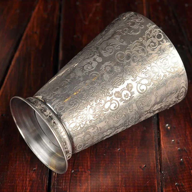 Cocktail Ceremony Metal Cup Engraving tazza acciaio Elf