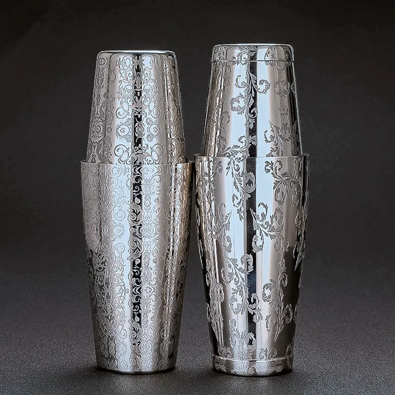 Cocktail Ceremony Leaves shaker boston silver foglie 850 ml