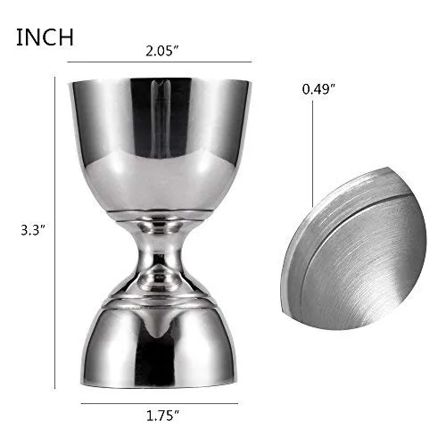 Sky Fish Jigger Cocktail Acciaio Argento 30-60 ml Doppio
