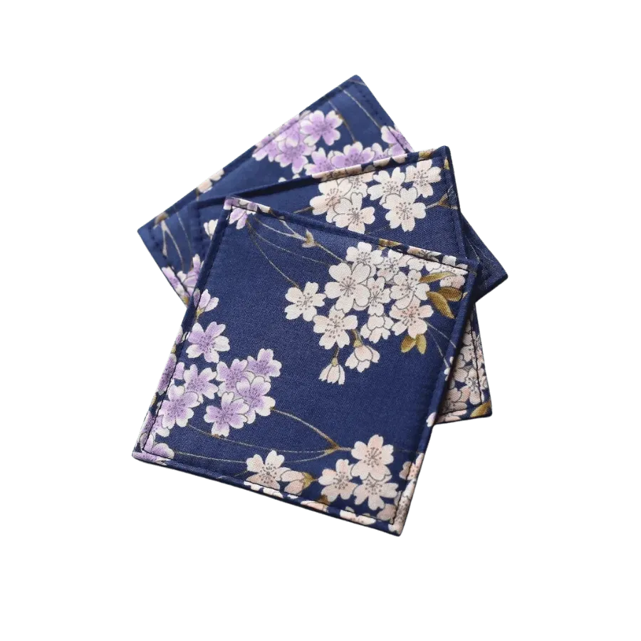 Cocktail Ceremony Sottobicchiere Blu Fiori Viola 9x9 cm
