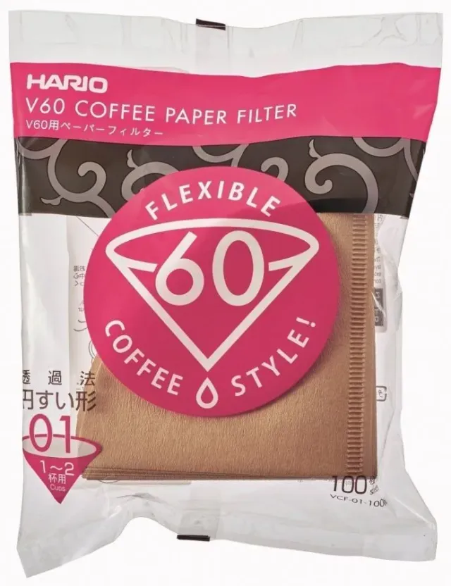 Hario V60 VCF-01-100M filtri carta marrone 100 pezzi