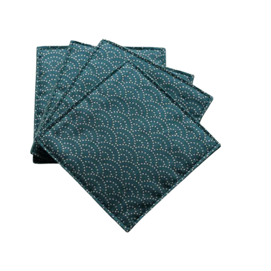 Cocktail Ceremony Coaster Dark Green sottobicchiere stoffa 9x9