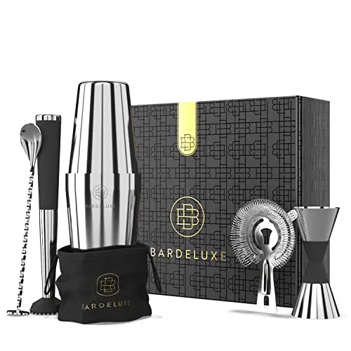 BarDeluxe Boston Shaker Set 5 Pezzi Argento 750 ml Acciaio