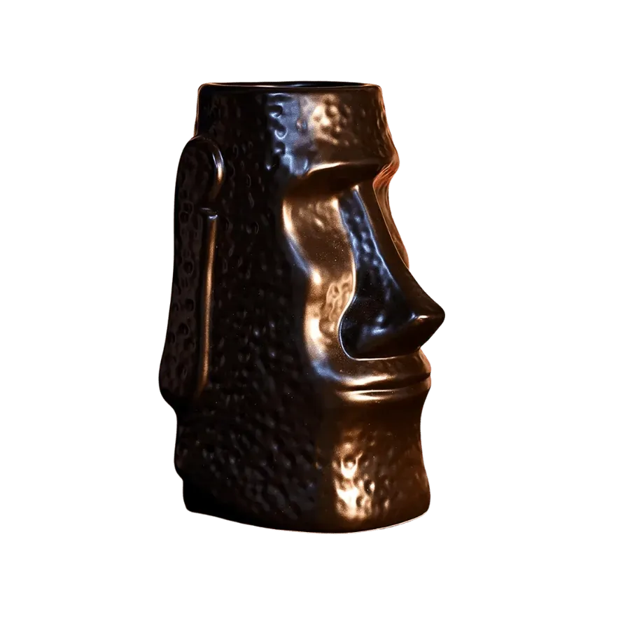 Cocktail Ceremony Tiki Mug Moai Giant Nero 750 ml Ceramica