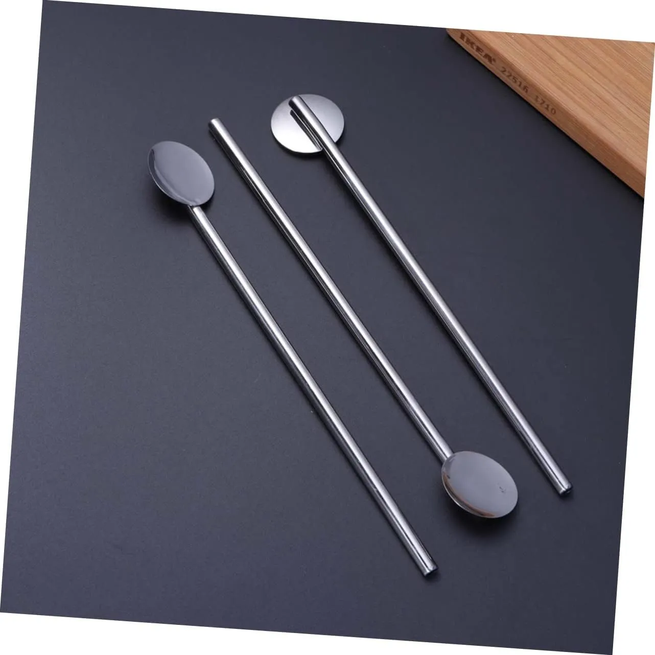 Cocktail Ceremony Cucchiaino Cannuccia Tondo Metallo 10 Pz