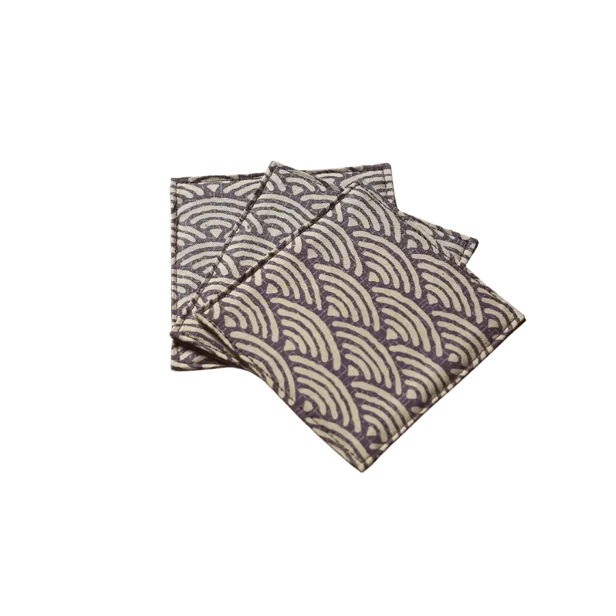 Cocktail Ceremony sottobicchiere stoffa 9x9 cm onde viola