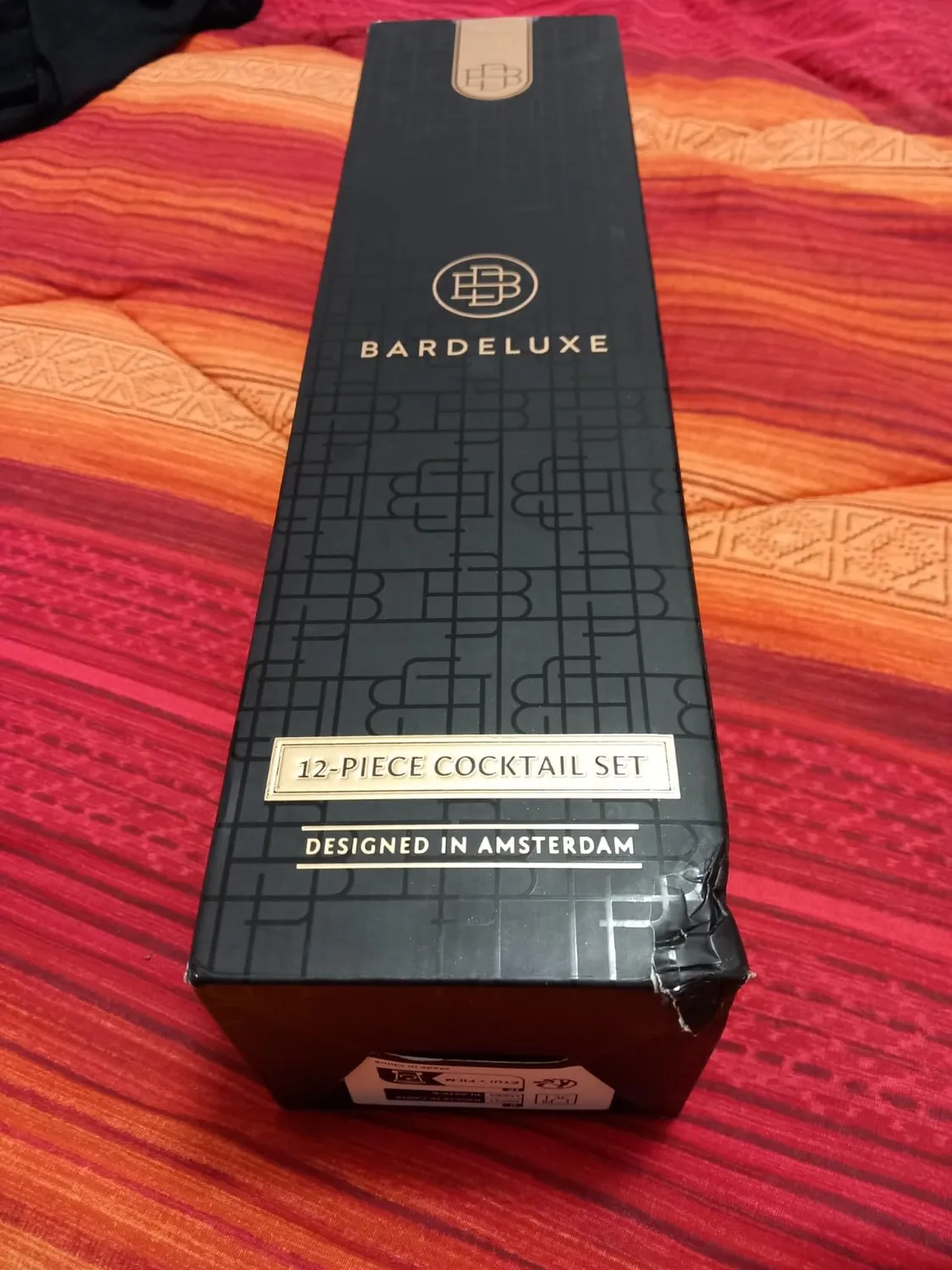BarDeluxe kit barman 12 pezzi set cocktail nero 750 ml