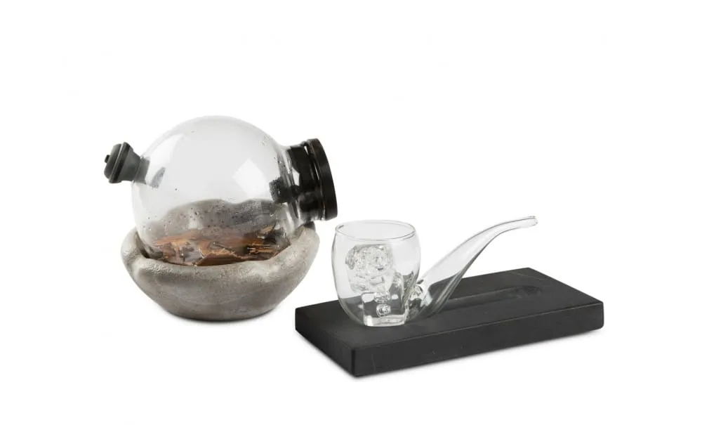 Showbar Smoke e Drink pipa vetro con base marmo 100ml