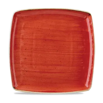 Churchill Stonecast Rosso Puntinato piatto quadrato 26,8cm 6pz